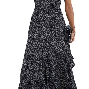 Amazon Black and White Floral Maxi Dress